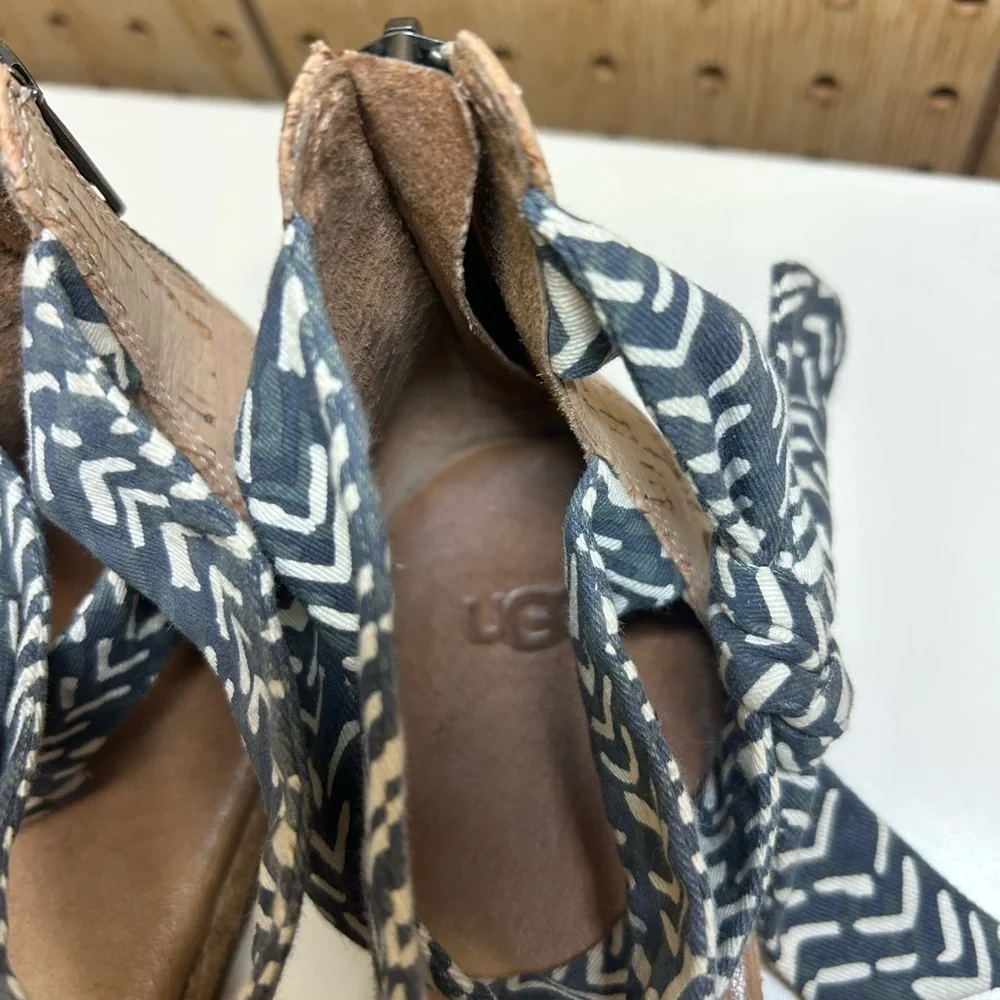 Ugg Idina Sandal Navy Leather Cross Strap